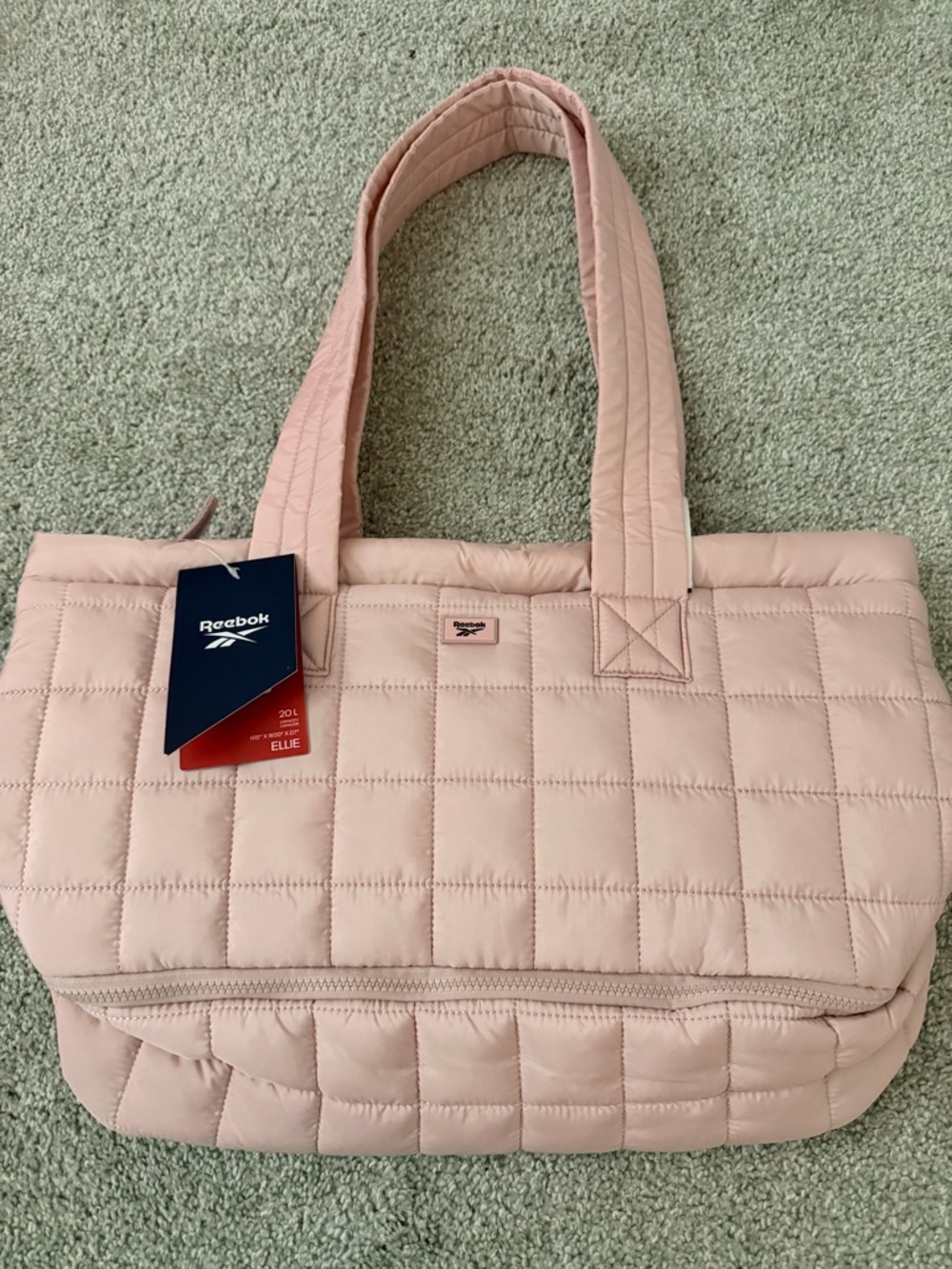 Reebok Quilted Tote in Light Pink